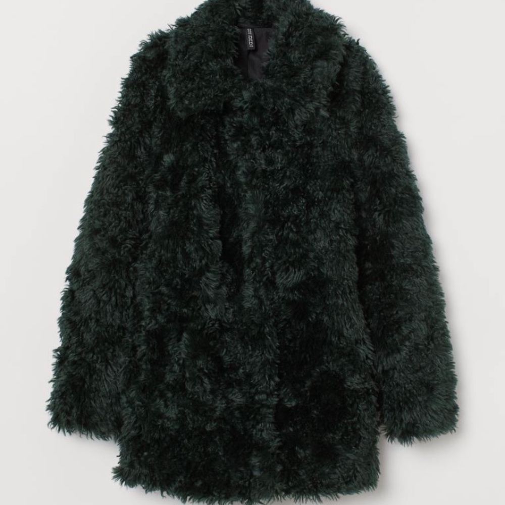 Dark Green Faux Fur Jacket
